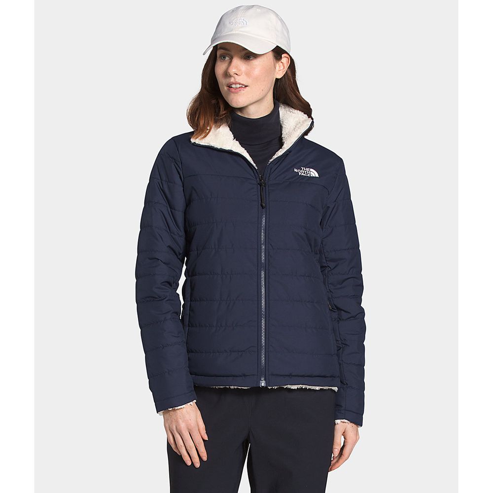 The North Face Insulated Jacket Womens Australia - The North Face Mossbud Reversible Navy / White (O